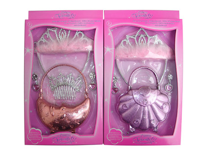 New princess set with handbag,crown, earring Kids beauty set