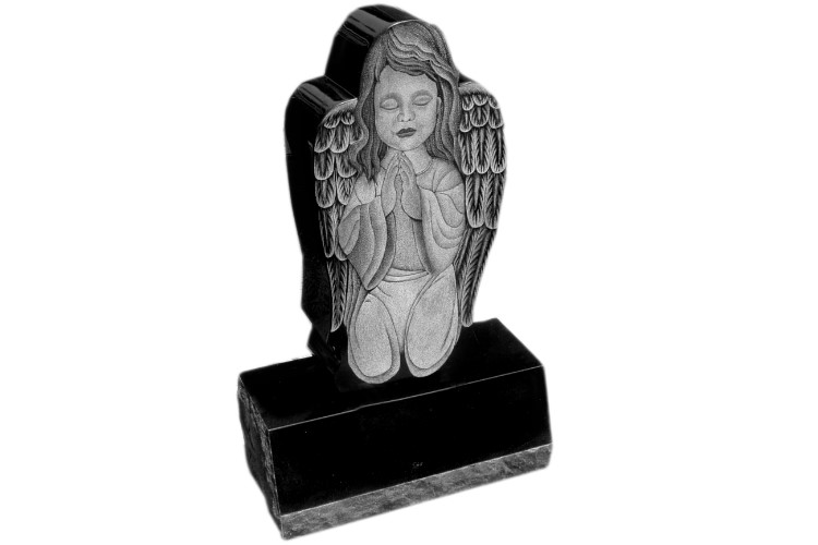 Black granite angel engraving baby headstones