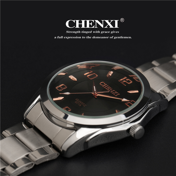 Rose Gold 021A Wedding Gift Watch Men's Wrist Watches Round Stainless Steel Band Watch Pink Black Watches Man