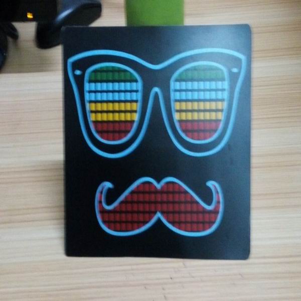popular customized cute el t-shirt panel/ el glowing panel with velcro
