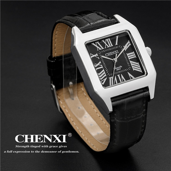 L052ST10 Square Dial Tank Shape Wristwatches Unisex Men's Roman Number Watches Ladies Leather Watches for Lady
