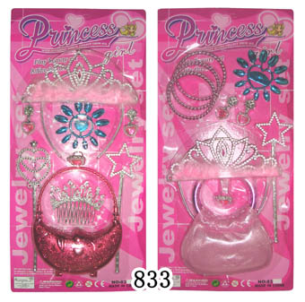 Fashion design beauty set with plastic toy nailplate, handbag,wand,bracelet