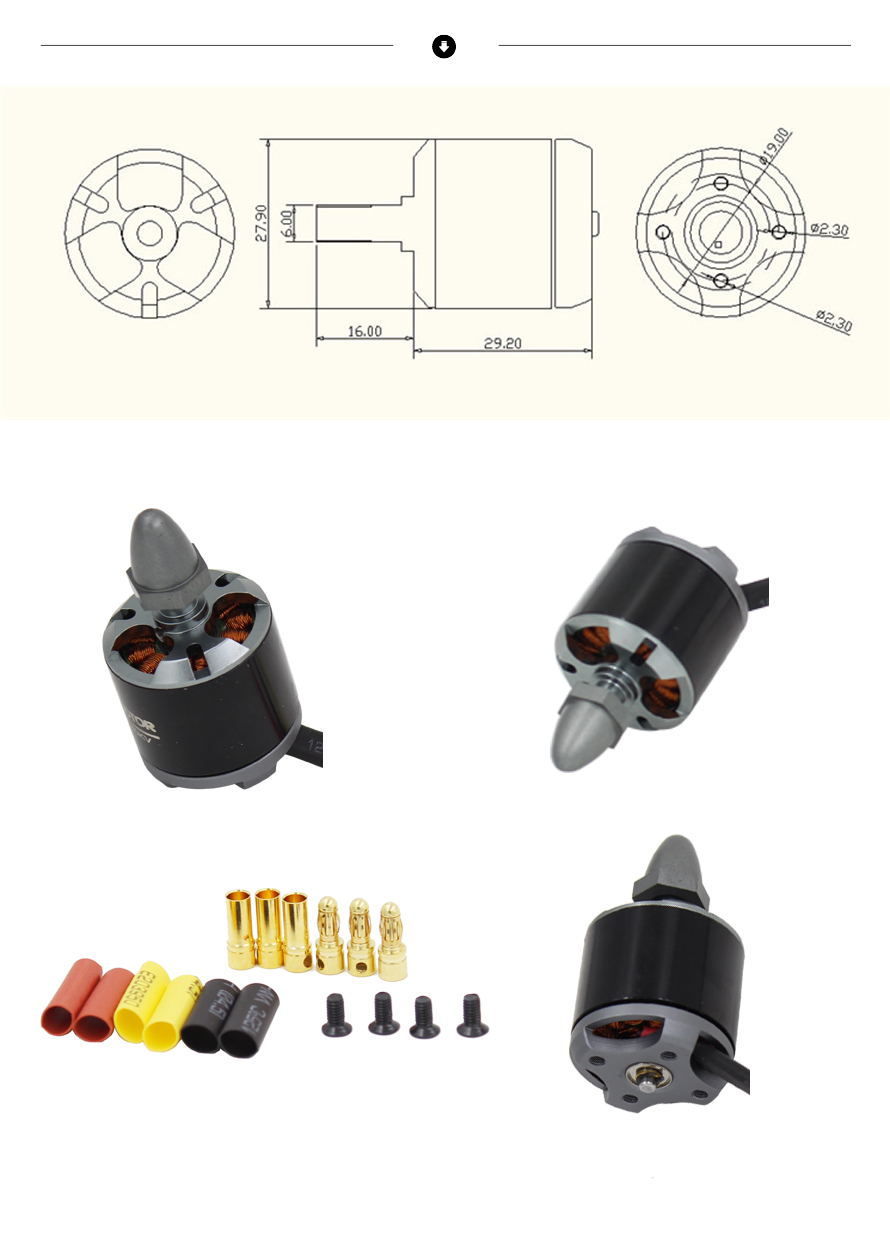 China ODM Mini outturnner multicopter RC brushless dc motor 2817 500kv for helicopters