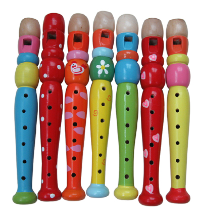 6 hole Cartoon wood recorder / toy flute/ Music Toy / Orff instruments / Promotion gift AG-PC1-6