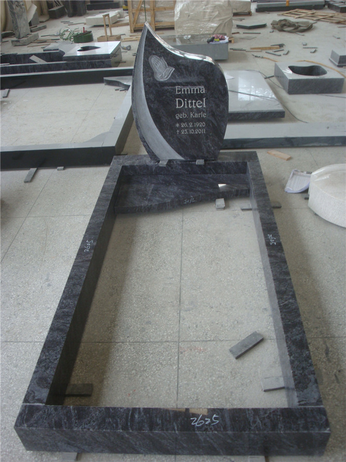 European style india red rose carved headstones for graves