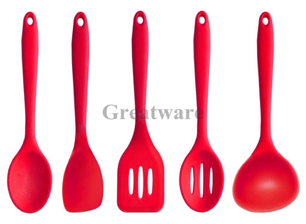Silicone Kitchen Utensil Set in Hygienic Solid Coating