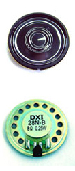 28mm loudspeaker 32ohm 0.25W mylar speaker DXI28N－B audio speaker