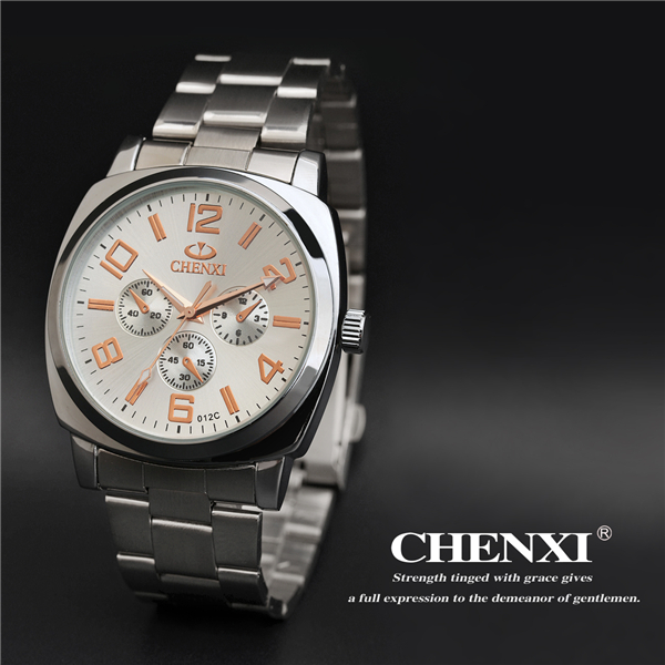 Rose Gold 012C Golden Watch Original Branding Watches Japan Movement Stainless Steel Band Men Watch