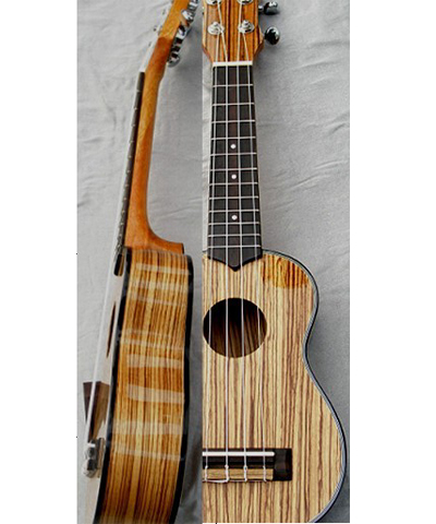 21" professional Ukulele zebrawood solidwood four string guitar high quality AGUL14