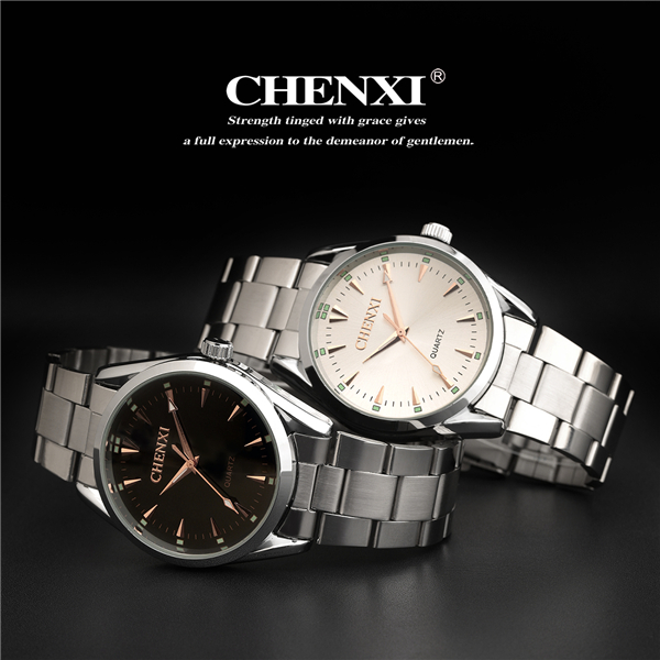 China Watch Supplier Black White Color Couples Watch Stainless Steel Rose Gold Watch New Cheap Price