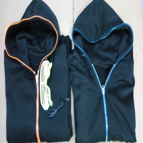 attention-attractive el hoodies/ glow hoodies/ light up hoodies