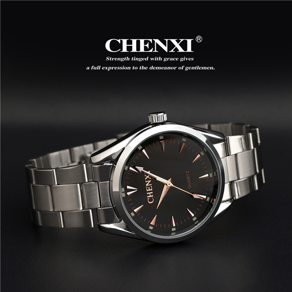 China Watch Supplier Black White Color Couples Watch Stainless Steel Rose Gold Watch New Cheap Price