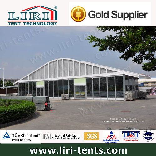 Popular Arcum tent with solid glass wall for buiness fair or wedding party