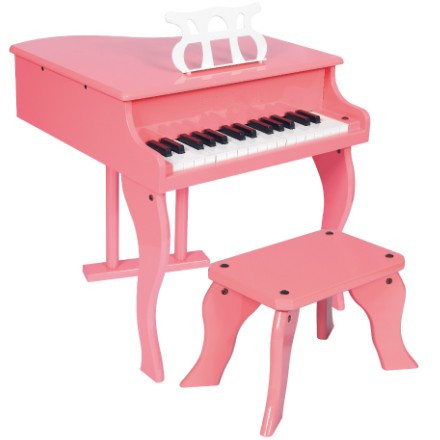 30 Key Pink Grand Toy wooden piano Kid toy mini piano W30
