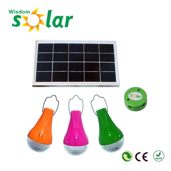 Factory price Solar lamps with 2 LED bulbs high lumens for home lighting , camping, fish, hiking