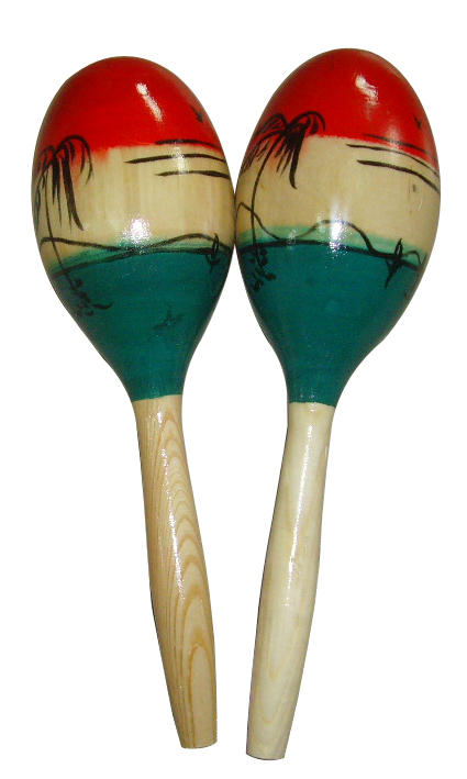 Wood maracas with pattern design / Music Toy / Orff instruments / Promotion gift AG-MS7-2