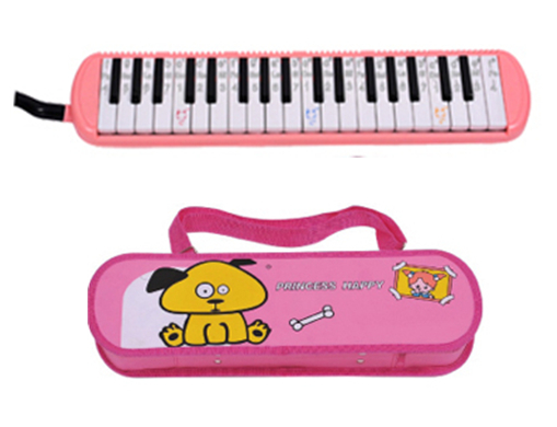 ABS Plastic Shell Copper board 37 key Melodica kids toy with Cartoon leather box-AGME37A-1