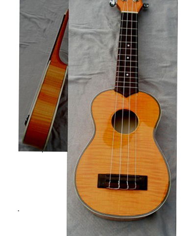 21" concert Ukulele flamed maple solidwood four string guitar high quality AGUL15