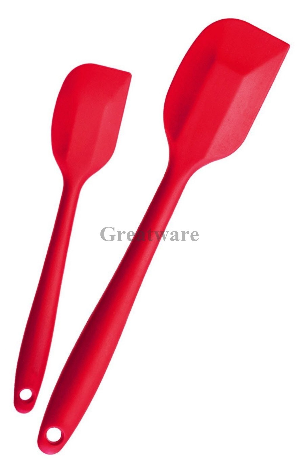 Silicone Spatula Set of 2 with Hygienic Solid Coating
