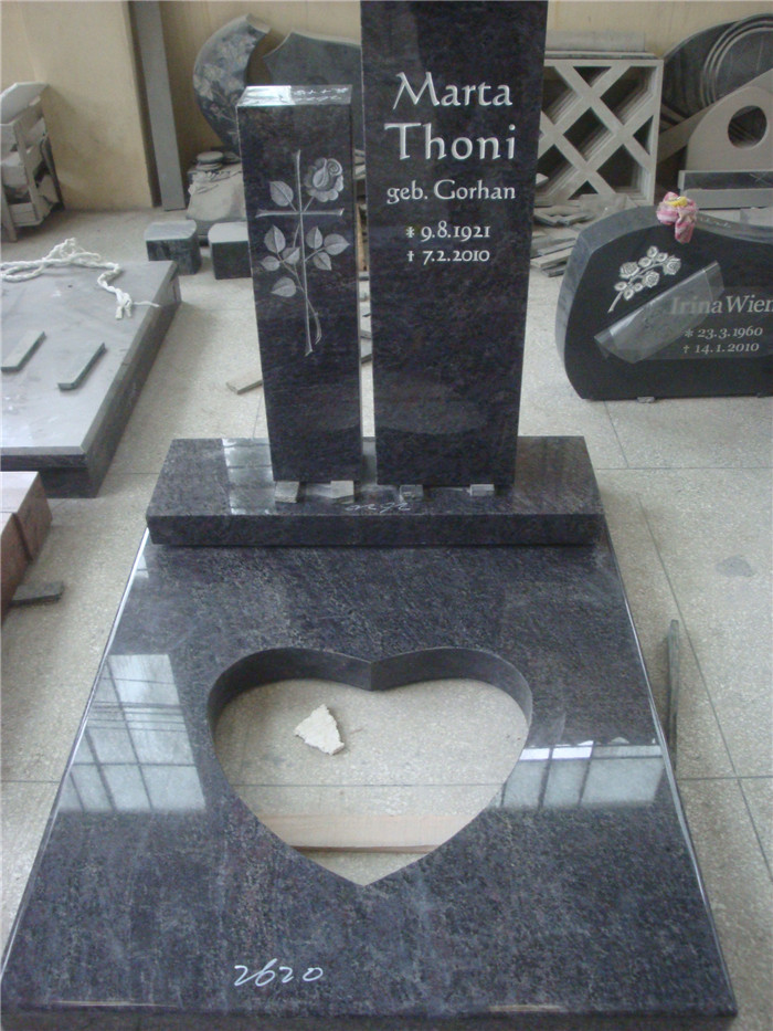 European style india red rose carved gravestones