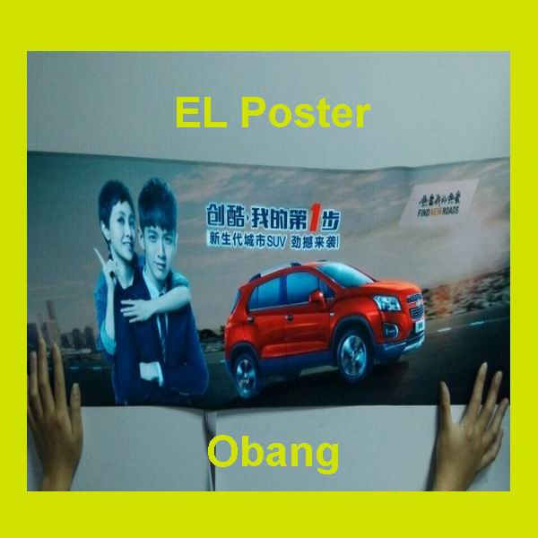 customized animation effect el poster/ el advertising poster/ flashing poster