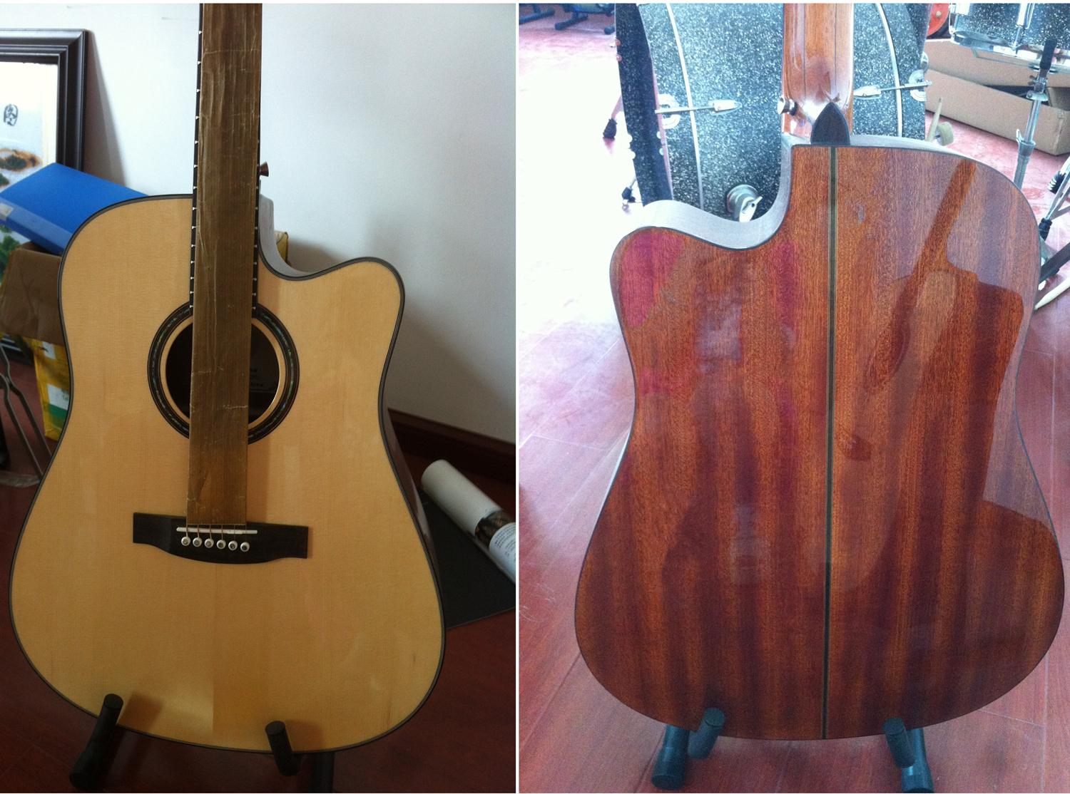41inch OEM High-end whole solidwood vintage cutaway electric acoustic guitar/western guitar steel string sale-TP-AG80