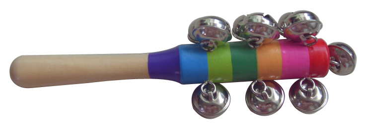 New colorful sleigh bell / Wooden jingle bell stick / Educational Toy / Carl Orff instruments