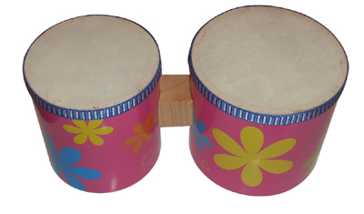 Small size flower decal Wood Bongos Drum / Music Toy / Kids musical instruments / Promotion gift AG-B04