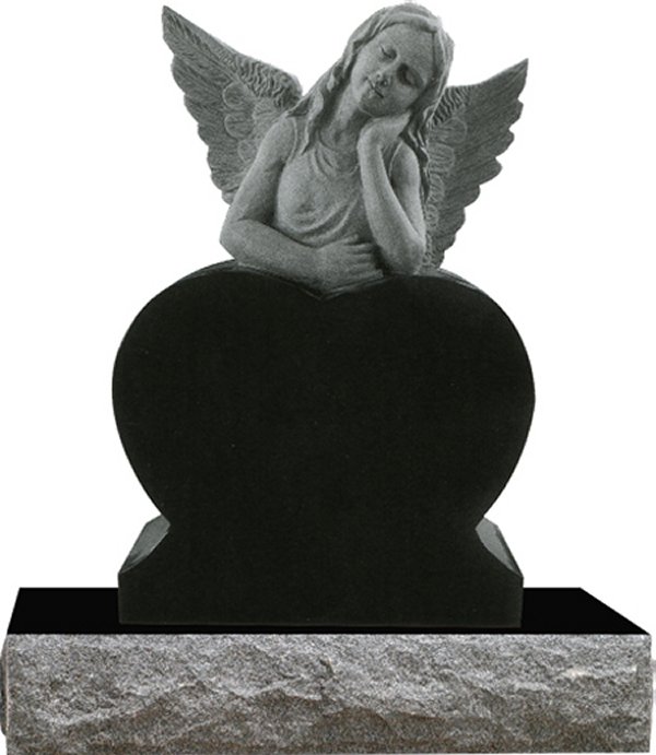 Carved Angel Heart shape headstones of America style