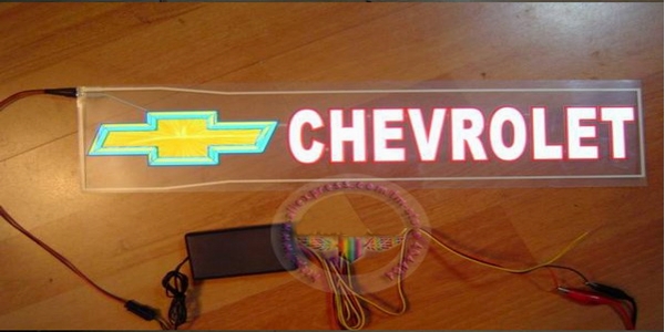 high bright flashing el car sticker/ car logo/ car badge