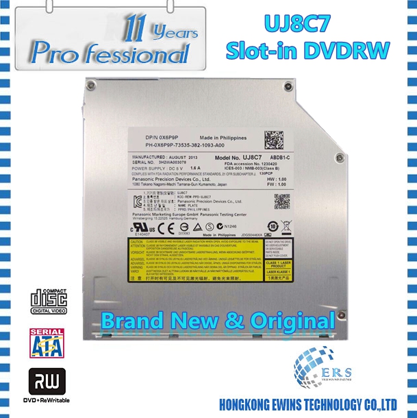 Brand New Panasonic Slot in SATA DVD Burner Internal Laptop Optical Drive uj8c7 UJ-8C7