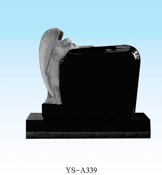 American Style Angel black granite monument