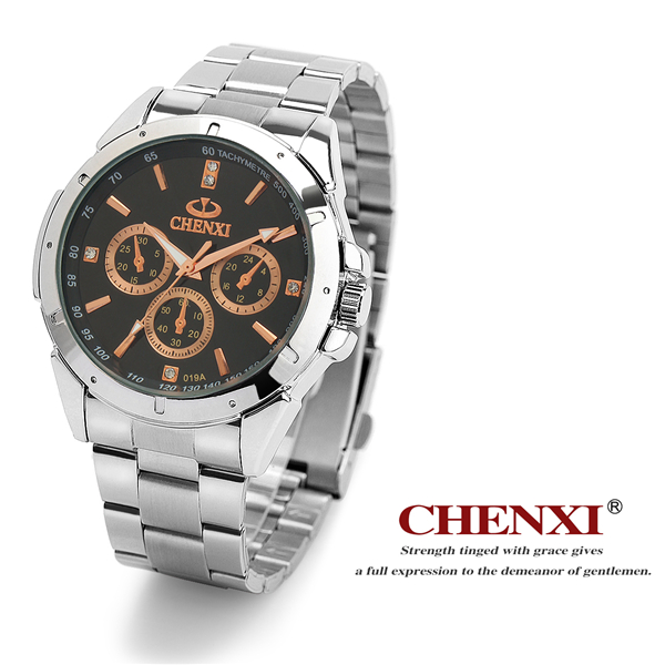 CHENXI Branding Watches Rose Gold 019A Stainless Steel Watch Quartz Movement Watches Man Business Watch