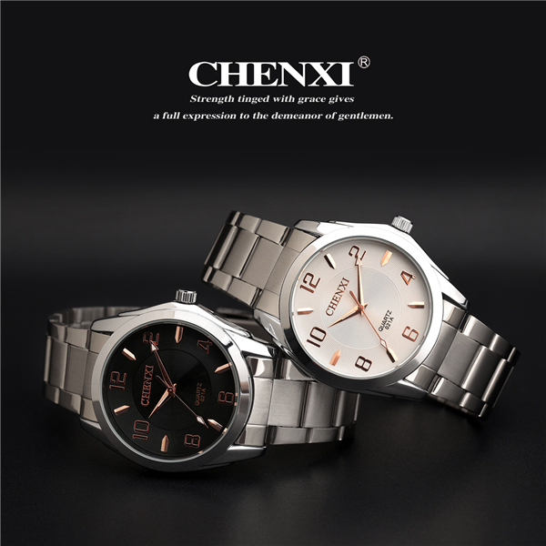 Rose Gold 021A Wedding Gift Watch Men's Wrist Watches Round Stainless Steel Band Watch Pink Black Watches Man