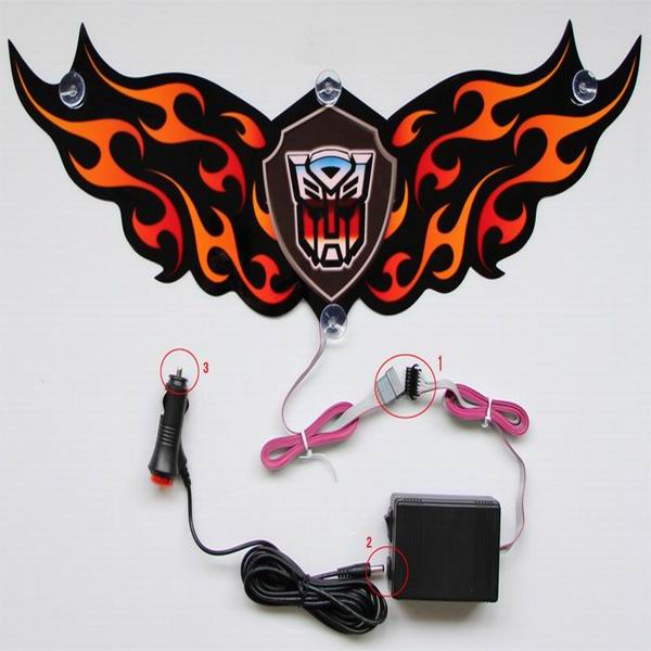 factory price light up el car sticker