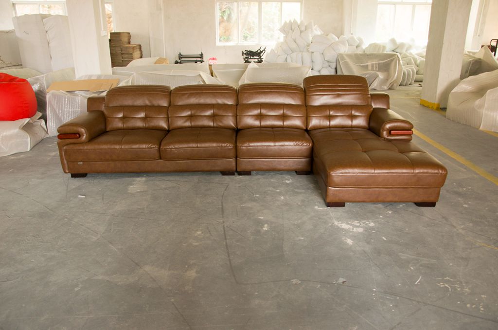 Leisure leather corner sofa 3+1+chaise h05