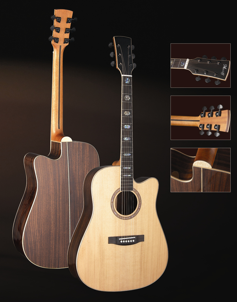 41inch Top level high quality Korean Pine solidwood acoustic guitar matt color wholesale AG519