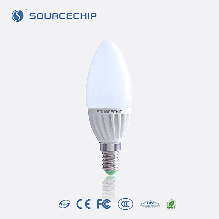 Quality 5W dimmable led candle bulb supply