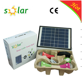 12W solar power lighting system with 3pcs LED lamps high lumens, intelligent remote controller, solar power home