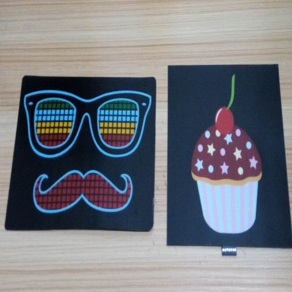 popular customized cute el t-shirt panel/ el glowing panel with velcro