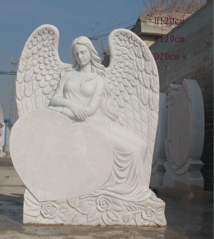 American style marble angel headstones monument