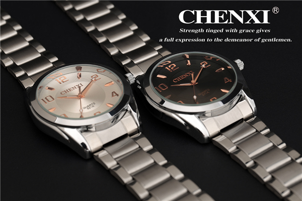Rose Gold 021A Wedding Gift Watch Men's Wrist Watches Round Stainless Steel Band Watch Pink Black Watches Man