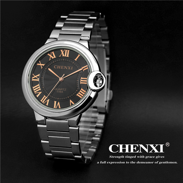 Rose Gold 038A81D Stainless Steel Watches Business Watches Men Stylish Watches Big Watch for Men