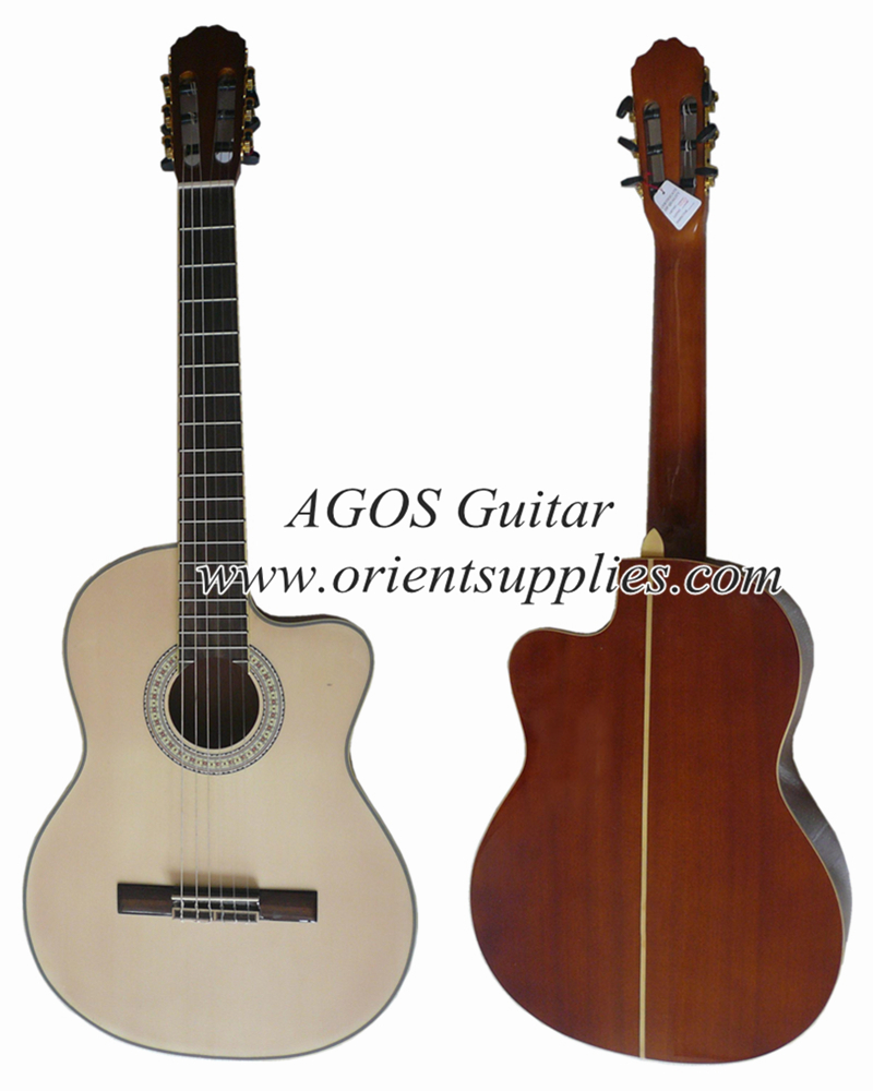 39inch Cutaway Bleach Spruce Top Sapele back&Side Classical guitar CG3921C-B