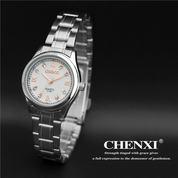 Rose Gold 010D07J Wrist Watches Men Stainless Steel Watch for Couple Black White Gift Watch for Lover