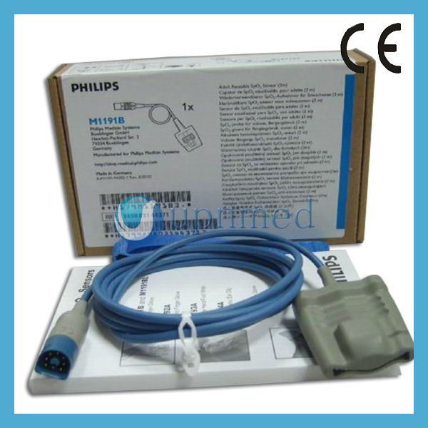 Original M1191B Philips adult silicone soft spo2 sensor,8pin