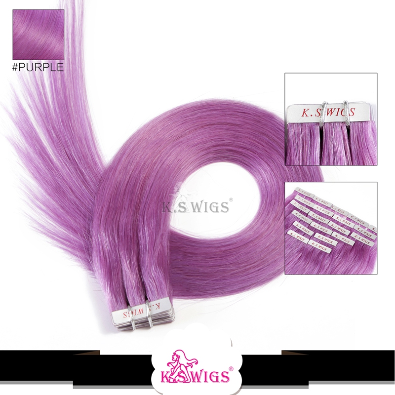 Wholesale Perfect Quality 100% Sexy color Indian thick Tape on Human hair extensions