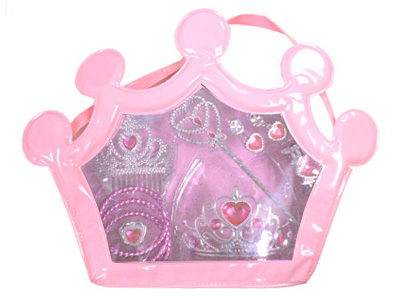 2014 Kids favourite plastic toys beauty set with magic wand, bracelet,crown,earring