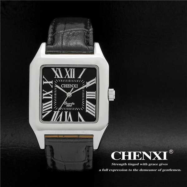 L052ST10 Square Dial Tank Shape Wristwatches Unisex Men's Roman Number Watches Ladies Leather Watches for Lady