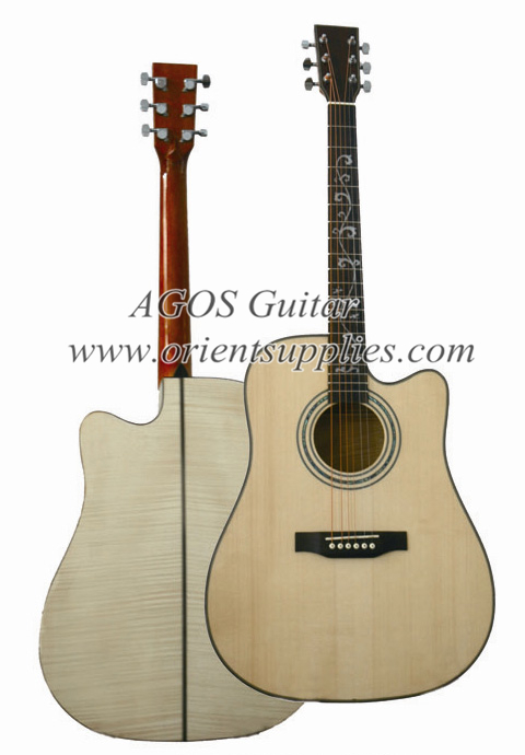 41inch Quality high end flame maple back Chinese Acoustic guitar Solidwood wooden guitar-AF4124C
